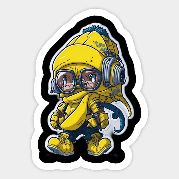 Banana hip hop Sticker by Rizstor